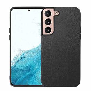 For Samsung Galaxy S22 5G Wood Texture PU Phone Case(Black)