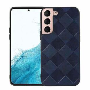 For Samsung Galaxy S22 5G Weave Plaid PU Phone Case(Blue)