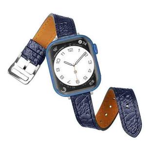 Twist Braided Leather Watch Band For Apple Watch Ultra 49mm / Series 8&7 45mm / SE 2&6&SE&5&4 44mm / 3&2&1 42mm(Blue)