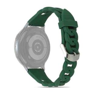 20mm Ring Buckle Silicone Watch Band(Army Green)