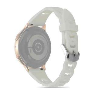 22mm Ring Buckle Silicone Watch Band(Milk White)
