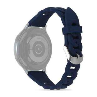 22mm Ring Buckle Silicone Watch Band(Dark Blue)