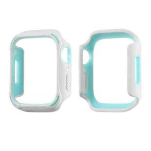 PC+TPU Two-color Frame Watch Case For Apple Watch Series 8 / 7 45mm(White+Blue)
