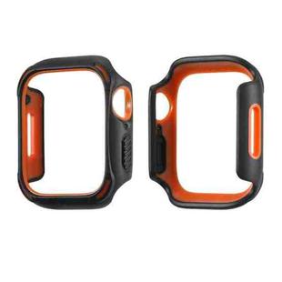 PC+TPU Two-color Frame Watch Case For Apple Watch Series 8 / 7 45mm(Black+Orange)