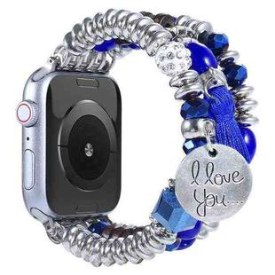 Tassel Beaded Watch Band For Apple Watch Ultra 49mm / Series 8&7 45mm / SE 2&6&SE&5&4 44mm / 3&2&1 42mm(Royal Blue)