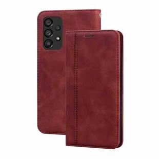 For Samsung Galaxy A33 5G Frosted Business Magnetic Flip Leather Phone Case(Brown)