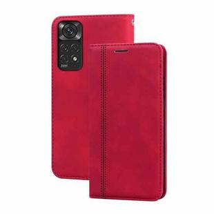 For Xiaomi Redmi Note 11 / Note 11S Frosted Business Magnetic Flip Leather Phone Case(Red)