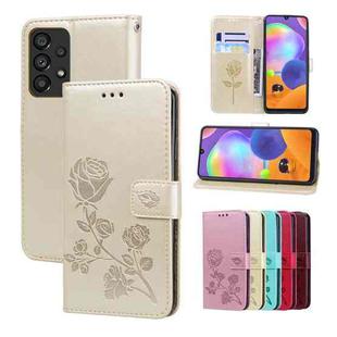 For Samsung Galaxy A53 5G Rose Embossed Leather Phone Case(Gold)