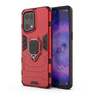 For OPPO Find X5 Pro Magnetic Ring Holder PC + TPU Phone Case(Red)