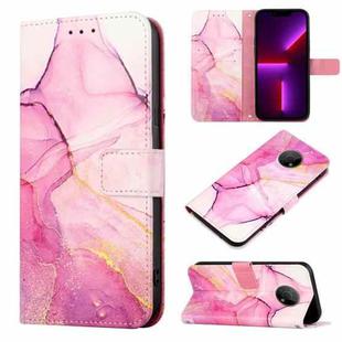 For Nokia G300 PT003 Marble Pattern Flip Leather Phone Case(Pink Purple Gold LS001)