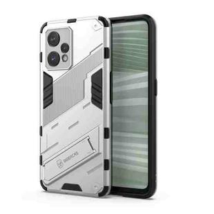 For OPPO Realme 9 Pro+ Punk Armor 2 in 1 PC + TPU Shockproof Phone Case with Invisible Holder(White)