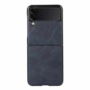 For Samsung Galaxy Z Flip 3 5G Cowhide Texture PU Phone Case(Blue)