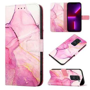 For Xiaomi Redmi Note 9 4G Foreign Version / 10X 4G PT003 Marble Pattern Flip Leather Phone Case(Pink Purple Gold LS001)
