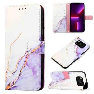 For Xiaomi Poco X3 NFC / X3 Pro / X3 PT003 Marble Pattern Flip Leather Phone Case(White Purple LS006)