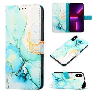 For iPhone X / XS PT003 Marble Pattern Flip Leather Phone Case(LS003)