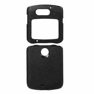 For Motorola Moto Razr 5G Wood Texture PU Phone Case(Black)
