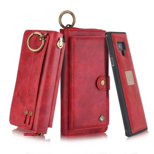 For Galaxy Note 9 POLA Multi-function Fashion Zipper Magnetic Horizontal Flip Leather Case with Card Slots & Wallet & Photo Frame & Lanyard(Red)