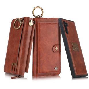 For Galaxy Note 10 POLA Multi-function Fashion Zipper Magnetic Horizontal Flip Leather Case with Card Slots & Wallet & Photo Frame & Lanyard(Brown)