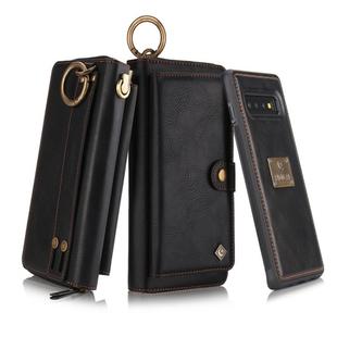 For Galaxy S10 POLA Multi-function Fashion Zipper Magnetic Horizontal Flip Leather Case with Card Slots & Wallet & Photo Frame & Lanyard(Black)