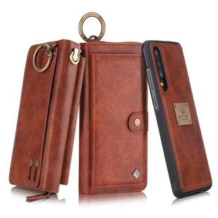 For Huawei P30 POLA Multi-function Fashion Zipper Magnetic Horizontal Flip Leather Case with Card Slots & Wallet & Photo Frame & Lanyard(Brown)
