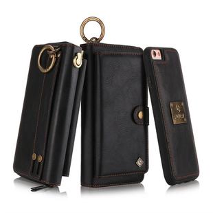 For iPhone 6 Plus / 6s Plus POLA Multi-function Fashion Zipper Magnetic Horizontal Flip Leather Case with Card Slots & Wallet & Photo Frame & Lanyard(Black)