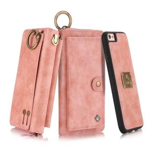 For iPhone 7 / 8 POLA Multi-function Fashion Zipper Magnetic Horizontal Flip Leather Case with Card Slots & Wallet & Photo Frame & Lanyard(Pink)
