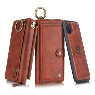 For iPhone 11 Pro POLA Multi-function Fashion Zipper Magnetic Horizontal Flip Leather Case with Card Slots & Wallet & Photo Frame & Lanyard(Brown)
