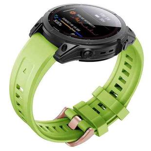 For Garmin Fenix 7S Silicone Rose Gold Buckle Watch Band(Green)