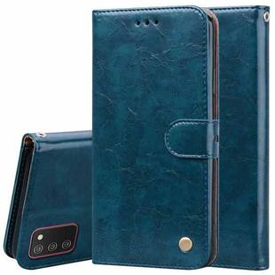 For Samsung Galaxy A03s 164mm Oil Wax Texture Leather Phone Case(Blue)