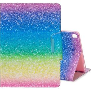 For iPad 10.2 Colored Drawing Pattern Horizontal Flip Leather Case with Holder & Card Slot & Wallet(Striped Rainbow Sand)