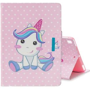 For iPad Air / Air 2 / iPad 9.7 (2017) / iPad 9.7 (2018) Colored Drawing Pattern Horizontal Flip Leather Case with Holder & Card Slot & Wallet(Cute Unicorn)
