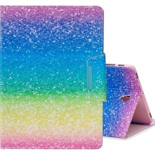 For Galaxy Tab S4 10.5 T830 Colored Drawing Pattern Horizontal Flip Leather Case with Holder & Card Slot & Wallet(Striped Rainbow Sand)
