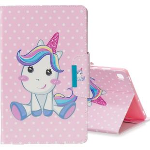 For Galaxy Tab S5e T720 Colored Drawing Pattern Horizontal Flip Leather Case with Holder & Card Slot & Wallet(Cute Unicorn)