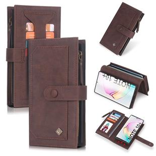 For Galaxy Note 10+ POLA Multi-function Fashion Magnetic Horizontal Flip Leather Case with Card Slots & Wallet & Photo Frame & Holder(Coffee)