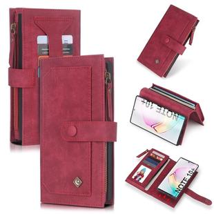 For Galaxy Note 10+ POLA Multi-function Fashion Magnetic Horizontal Flip Leather Case with Card Slots & Wallet & Photo Frame & Holder(Red)