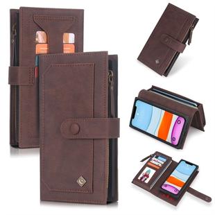 For iPhone 11 POLA Multi-function Fashion Magnetic Horizontal Flip Leather Case with Card Slots & Wallet & Photo Frame & Holder(Coffee)
