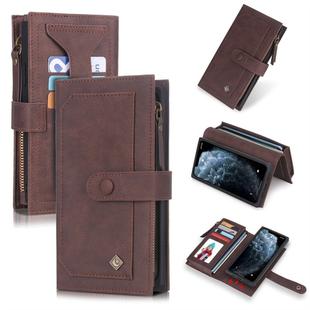 For iPhone 11 Pro POLA Multi-function Fashion Magnetic Horizontal Flip Leather Case with Card Slots & Wallet & Photo Frame & Holder(Coffee)