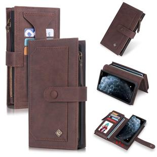 For iPhone 11 Pro Max POLA Multi-function Fashion Magnetic Horizontal Flip Leather Case with Card Slots & Wallet & Photo Frame & Holder(Brown)