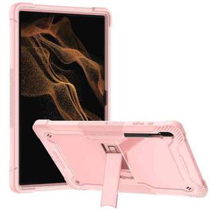 For Samsung Galaxy Tab S8 Ultra Silicone + PC Shockproof Protective Tablet Case(Rose Gold)