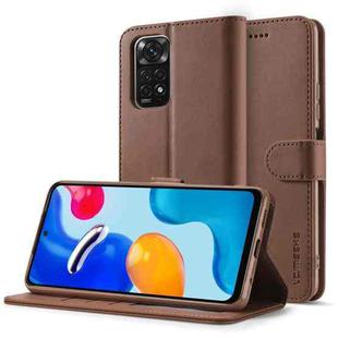 For Xiaomi Redmi Note 11 Pro International Version LC.IMEEKE Calf Texture Leather Phone Case(Brown)