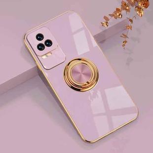 For Xiaomi Redmi K50 / K50 Pro 6D Electroplating Full Coverage Silicone Phone Case with Magnetic Ring Holder(Light Purple)