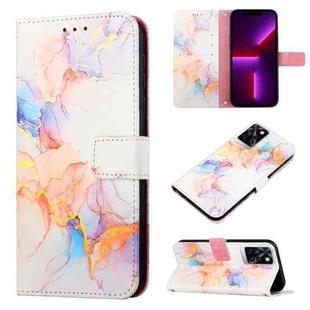 For Infinix Note 10 Pro / Note 10 Pro NFC PT003 Marble Pattern Flip Leather Phone Case(Galaxy Marble White LS004)