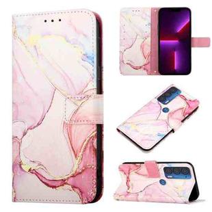 For Motorola Edge 2021 PT003 Marble Pattern Flip Leather Phone Case(Rose Gold LS005)