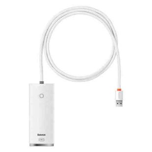 Baseus Lite Series USB-A to USB 3.0x4 HUB Adapter, Cable Length:1m(White)