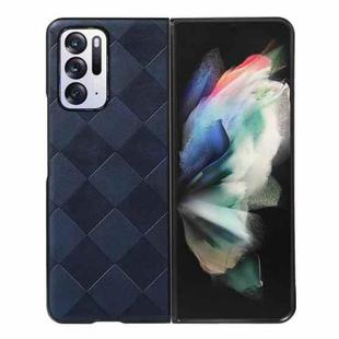 For OPPO Find N Weave Plaid PU Phone Case(Blue)