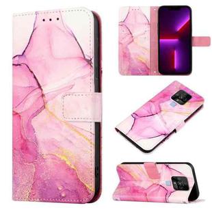 For Tecno Camon 16 Pro / 16 PT003 Marble Pattern Flip Leather Phone Case(Pink Purple Gold LS001)
