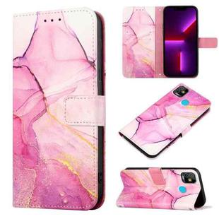 For Tecno Pop 5 PT003 Marble Pattern Flip Leather Phone Case(Pink Purple Gold LS001)