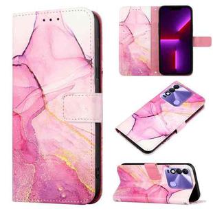 For Tecno Spark 8 PT003 Marble Pattern Flip Leather Phone Case(Pink Purple Gold LS001)