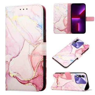 For Tecno Spark 8 PT003 Marble Pattern Flip Leather Phone Case(Rose Gold LS005)