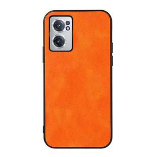 For OnePlus Nord CE 2 5G Two-color Litchi Texture PU Phone Case(Orange)
